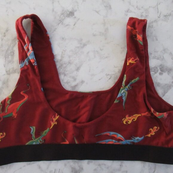 Me Undies Bra XL Dragon Print Scoop Bralette Wire Free - Picture 2 of 3